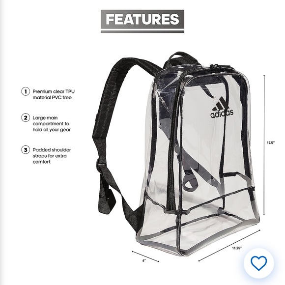 Clear Adidas Backpack - Picture 5 of 9